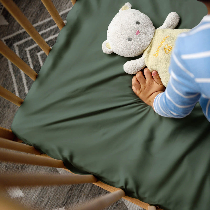 Patina Green Crib Sheet Dusty Green Baby Bedding Solid Crib Bedding Nursing  Pillow Cover Lounger -  Singapore