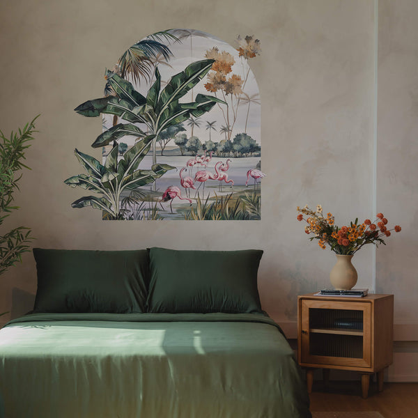 Bamboo Sheet Set with Reusable Fabric Wall Decal